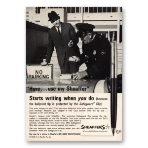 1963 Sheaffers Ballpoint Pen Print Ad | Starts Writing