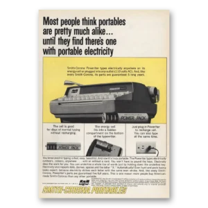 1963 Smith Corona Typewriters Print Ad | Portable Electricity