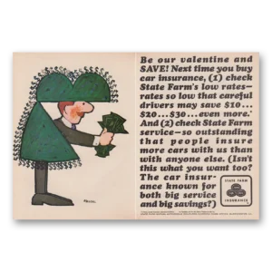 1963 State Farm Insurance Print Ad | Valentine