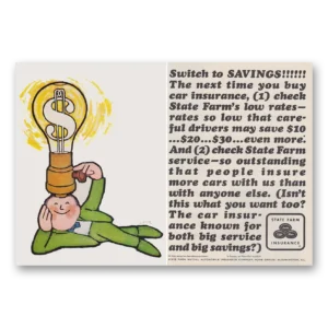 1963 State Farm Insurance Print Ad | Switch Savings