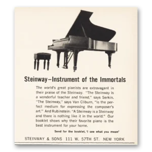 1963 Steinway Piano Print Ad | Instrument Of Immortals