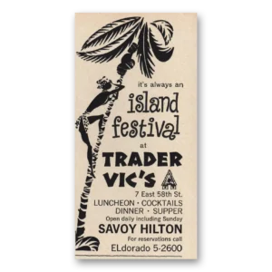 1963 Trader Vics Print Ad | Island Festival