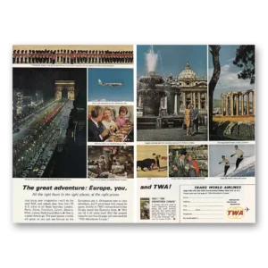 1963 TWA Airlines Print Ad | Arc De Triomphe