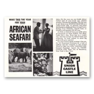 1963 Union Castle Line Print Ad | African Safari