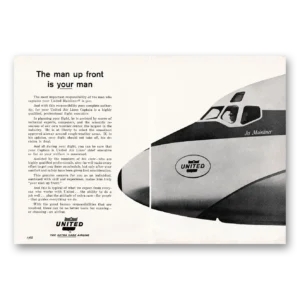 1963 United Airlines Print Ad | Man Up Front