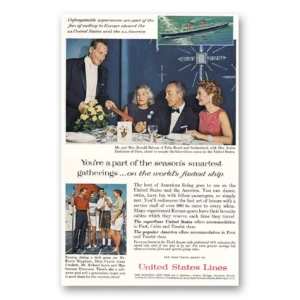 1963 United States Lines Print Ad | Fastest Ship