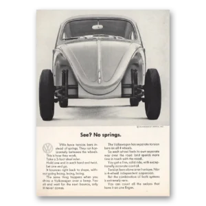 1963 Volkswagen Beetle Print Ad | No Springs
