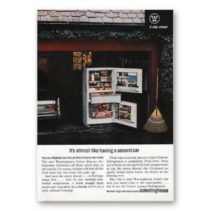 1963 Westinghouse Refrigerator Print Ad | Second Car