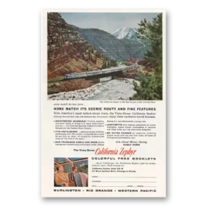1963 California Zephyr Print Ad | Red Canyon