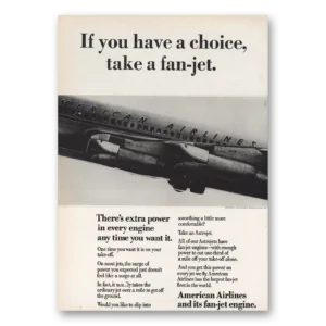 1964 American Airlines Print Ad | Take Fan Jet