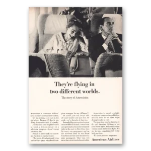 1964 American Airlines Print Ad | Flying In Two Different Worlds