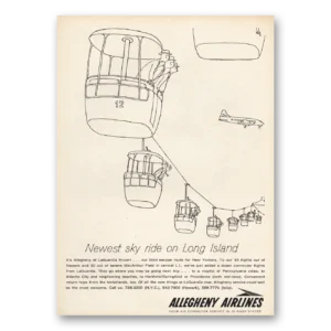 1964 Allegheny Airlines Print Ad | Sky Ride Long Island