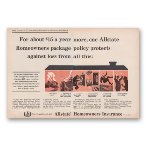 1964 Allstate Insurance Print Ad | For About 15 Year