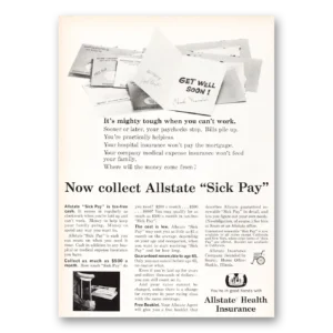 1964 Allstate Insurance Print Ad | Sick Pay
