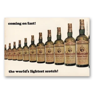 1964 Ambassador Scotch Print Ad | Coming On Fast