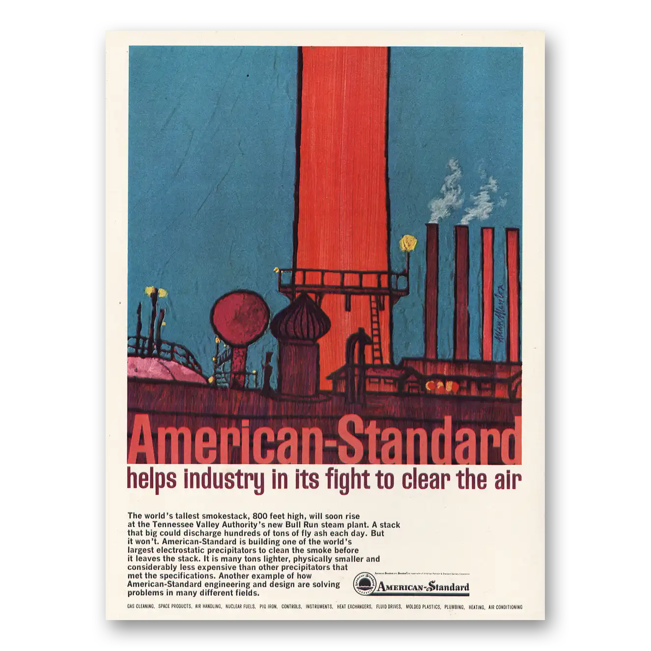1964 American Standard Print Ad | Fight To Clear Air