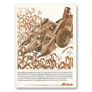 1964 Avco Print Ad | Makes Corn Pickers Too