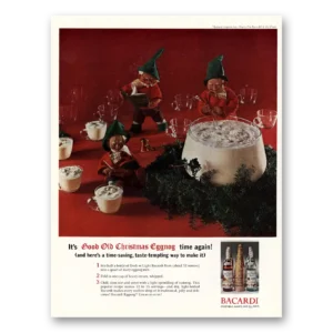 1964 Bacardi Print Ad | Christmas Eggnog