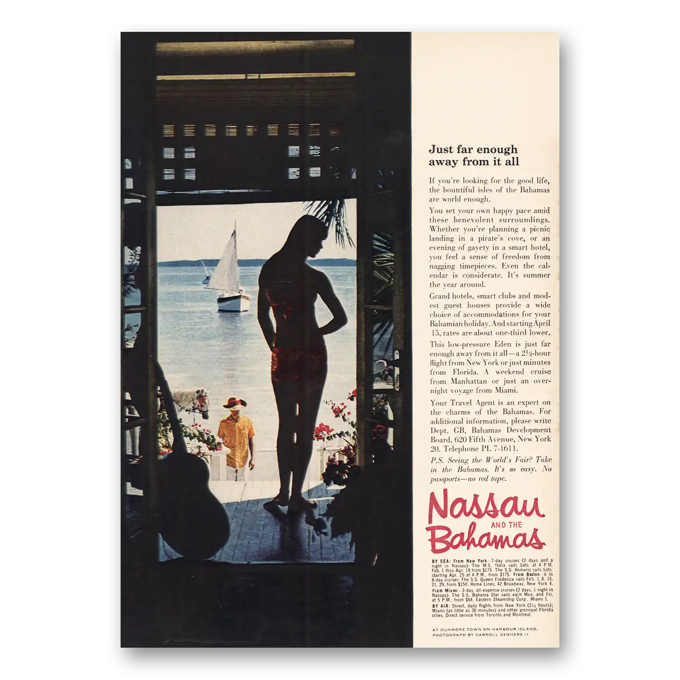 1964 Bahamas Print Ad | Just Far Enough Away