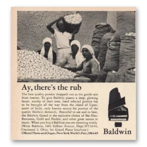 1964 Baldwin Piano Print Ad | Ay Theres The Rub