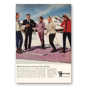 1964 Barwick Mills Carpet Print Ad | Soft Spot For Skiers