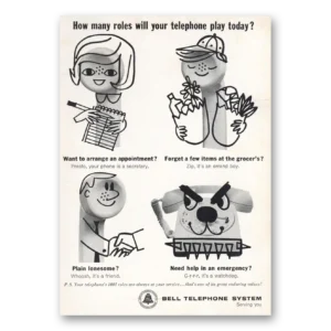 1964 Bell Telephone Print Ad | How Many Roles