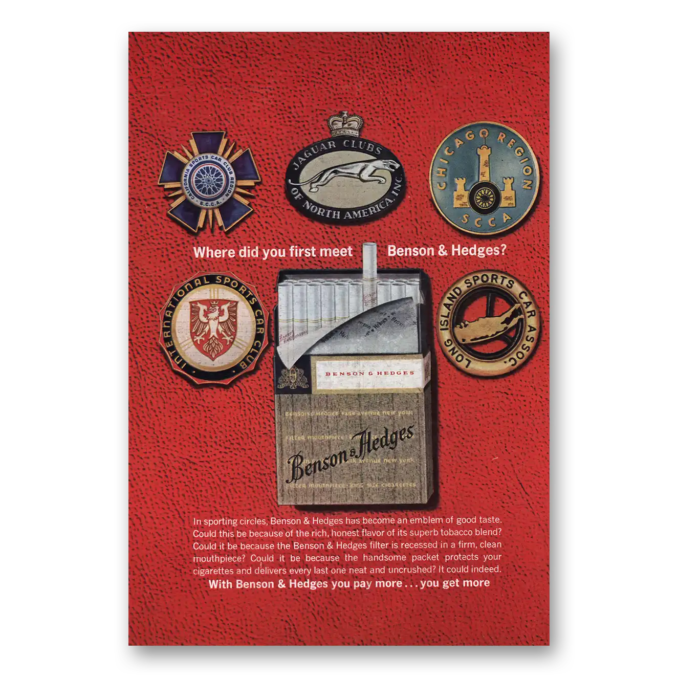 1964 Benson & Hedges Cigarettes Print Ad | Where Did You First Meet