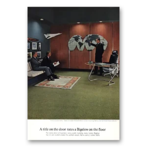 1964 Bigelow Carpet Print Ad | Airline Executive
