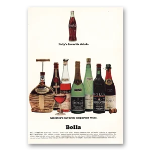 1964 Bolla Italian Wine Print Ad | Italys Favorite Drink Coca Cola