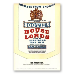 1964 House of Lords Print Ad | Distilled Gin