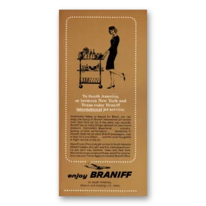 1964 Braniff International Airways Print Ad | Jet Service