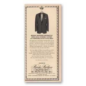 1964 Brooks Brothers Print Ad | Evening Clothes