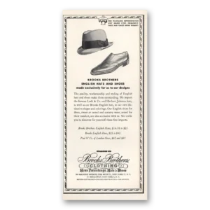 1964 Brooks Brothers Print Ad | English Hats And Shoes