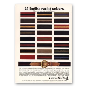 1964 Canterbury Belts Print Ad | 25 English Racing Colours
