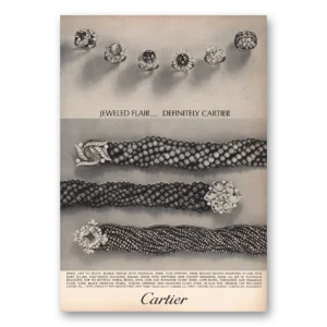 1964 Cartier Print Ad | Jeweled Flair Definitely Cartier
