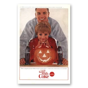1964 Coca Cola Print Ad | Thats Using Your Pumpkin Halloween