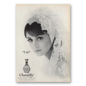 1964 Chantilly Perfume Print Ad | Delicate As Bride Lace