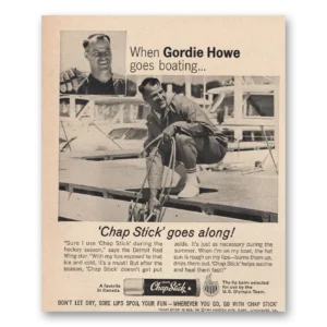 1964 Chap Stick Print Ad | Gordie Howe