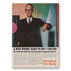 1964 Chemical New York Print Ad | Man Works Hard