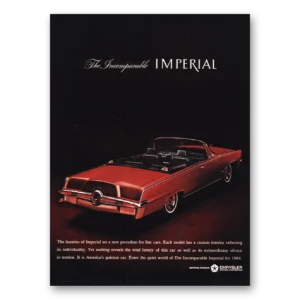 1964 Chrysler Imperial Print Ad | Incomparable