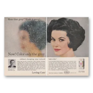 1964 Clairol Loving Care Print Ad | Color Only Gray