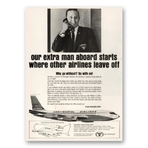 1964 Continental Airlines Print Ad | Extra Man