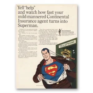 1964 Continental Insurance Print Ad | Superman