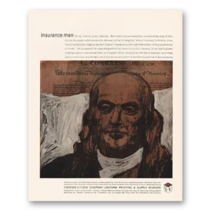 1964 Courier Citizen Print Ad | Insurance Man