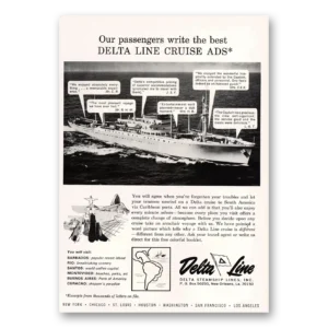 1964 Delta Line Print Ad | Cruise Ads