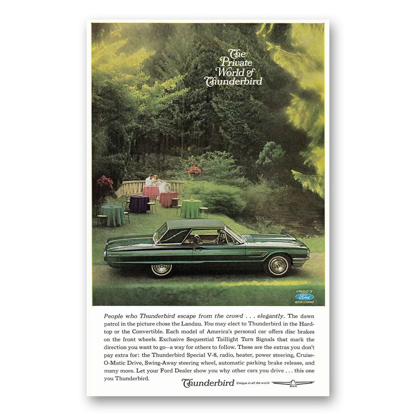 1964 Ford Thunderbird Print Ad | Escape From Crowd