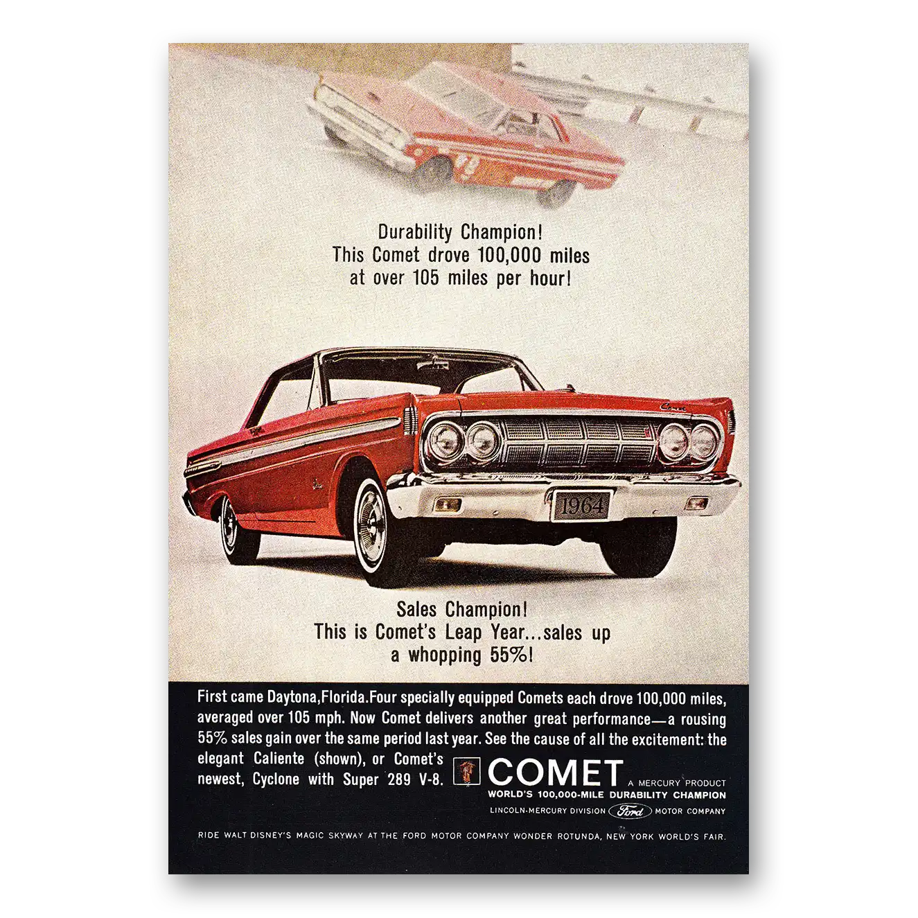 1964 Mercury Comet Print Ad | Durability Champion