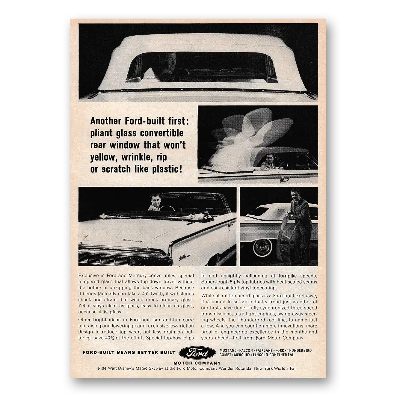 1964 Ford Print Ad | Pliant Glass