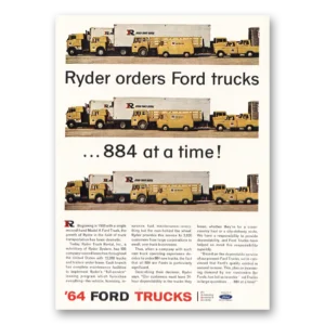 1964 Ford Trucks Print Ad | Ryder Orders 884