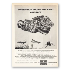 1964 Garrett AiResearch Print Ad | Turboprop Engine For Light Aircraft